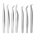 Professional Stainless Steel Eyelash Tweezers Pointed Tip Private Custom False Eyelash Extensions Tweezers