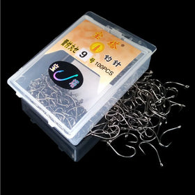 1-20 Fishing Hooks 10box Set High Carbon Steel Freshwater Fishing Barbed Fishhooks