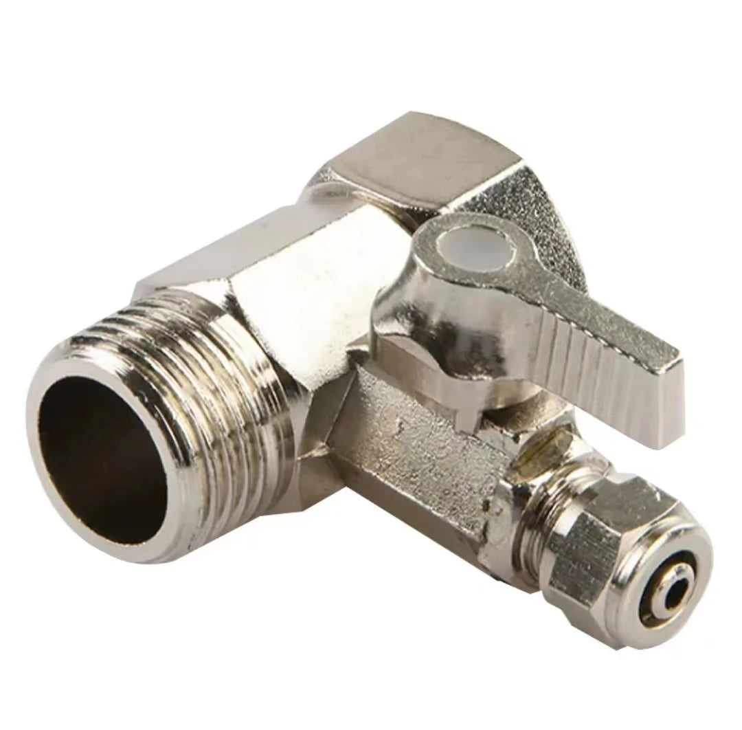 Brass RO Feed Water Adapter 1/2'' to 1/4'' Ball Valve RO Water Inlet Tee