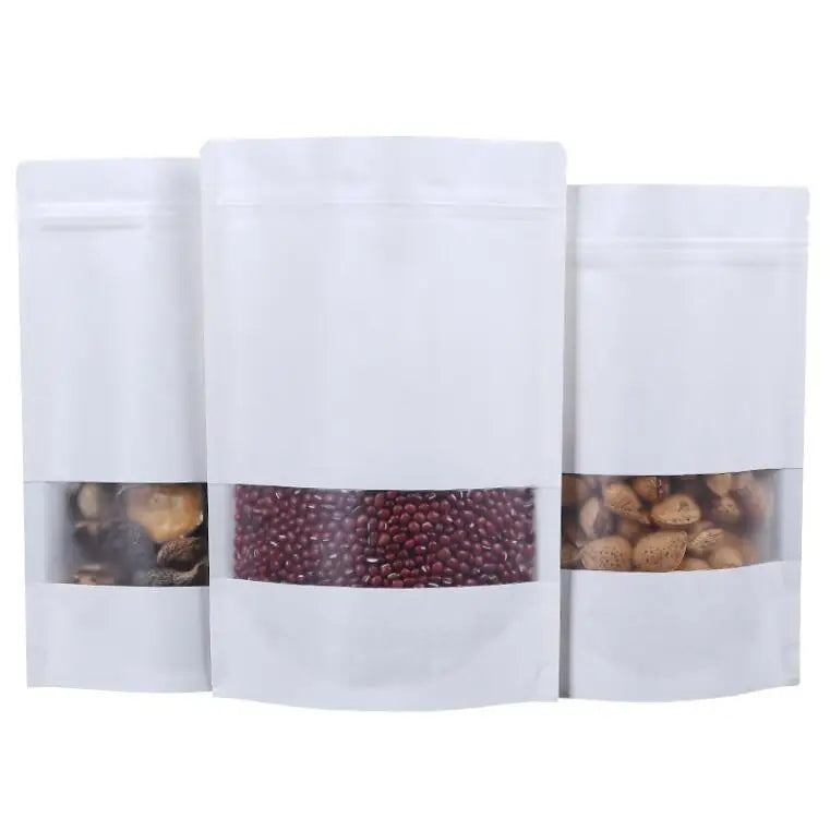 Stand up Pouch White Kraft Paper Bag Doy Pack Zipper Packaging Bag for Milk Powder