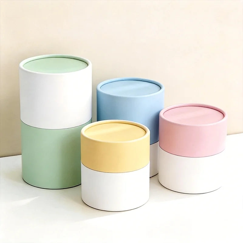 Custom Size logo Cylinder Color Printing Cosmetics Nursing Hair Care Essential Oil Perfume Bottle Packaging Kraft Paper Tube