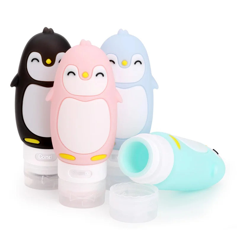 Portable 90ml Food Grade Silicone Reusable BPA Free Travel Shampoo Bottles Set for Toiletries