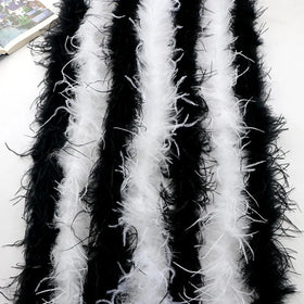 Wholesale Ostrich Feather Boas 1ply Plumas Trim Fabric for Crafts Pajamas Dress Cuffs-Washed Pattern