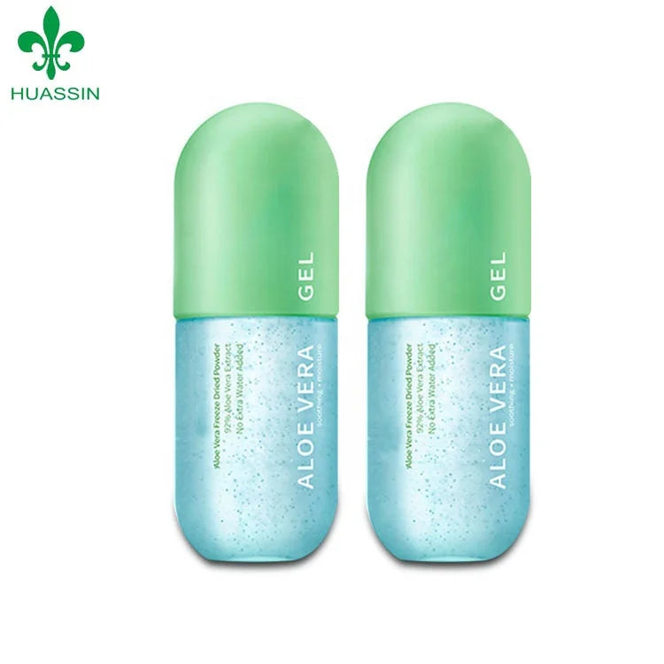 50ml 80ml 100ml 200ml Empty PET Capsule Shape Plastic Spray Cosmetic Lotion Gel Bottle with Swivel Lid for Cream Packaging