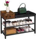 3-tier Metal Frame Shoes Organizer Rack with Seat Shoe Rack Stand for Entryways