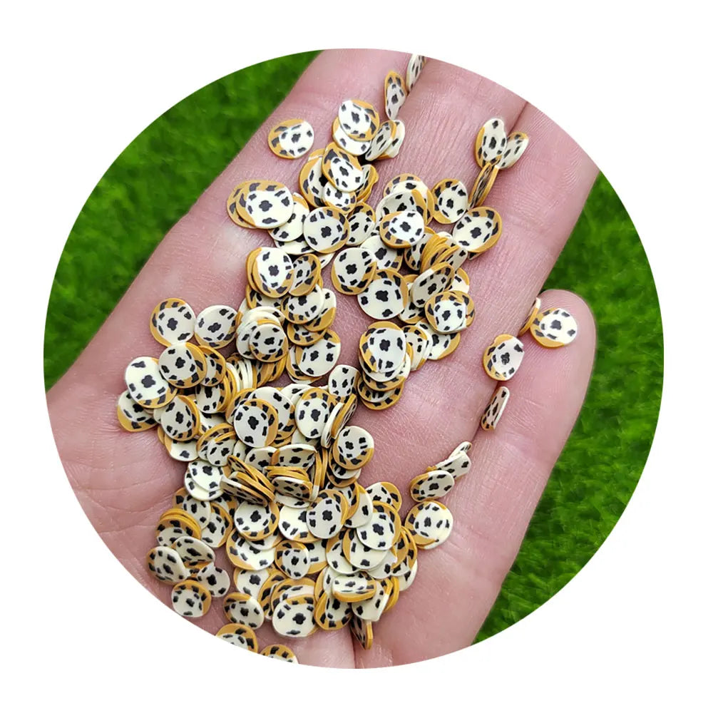 1kg Cute Cheese Polymer Clay Round Slices 5mm 10mm Sprinkles Creative Nail Art Supplies for Decoration & Gift Cake Food Themes