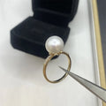 Hot Selling 14K Gold AAA Grade White Natural Pearl Luxury Ring Customizable Diamond Inlay Exquisite Gift Women Valentine's Day MegaBDM
