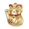 925 Sterling Silver Lucky Cat Wild Beast Golden Buddha Charm Faith Bead DIY Bracelet & Necklaces Jewelry Pet Charm