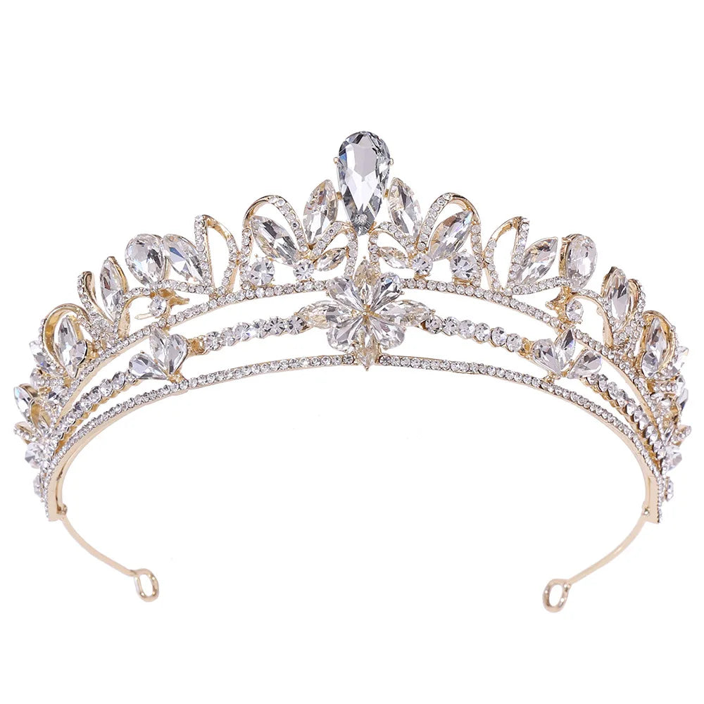 Royal Blue Rhinestone Wedding Bridal Crown Princess Tiara Crown Pageant Tiaras