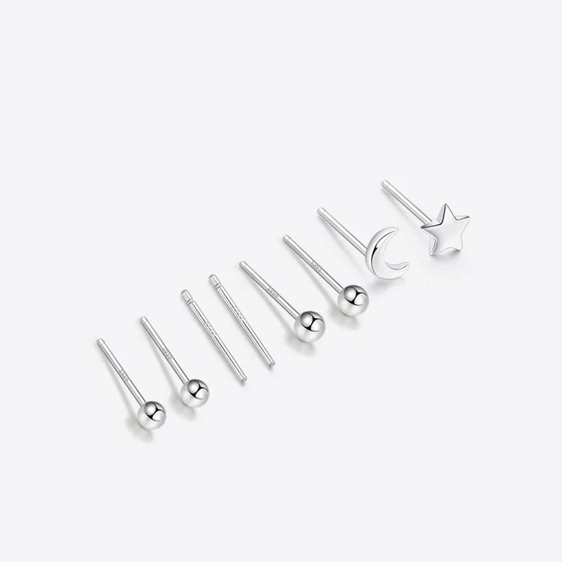 925 Sterling Silver Stud Earrings for Women Hypoallergenic Earrings Stud White Gold Plated Silver Stud Earrings for Girls