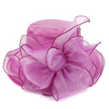 X1614 Wide Brim Organza Hat Folding Embroidery Floppy UV Sun Hat  Adult Fascinator