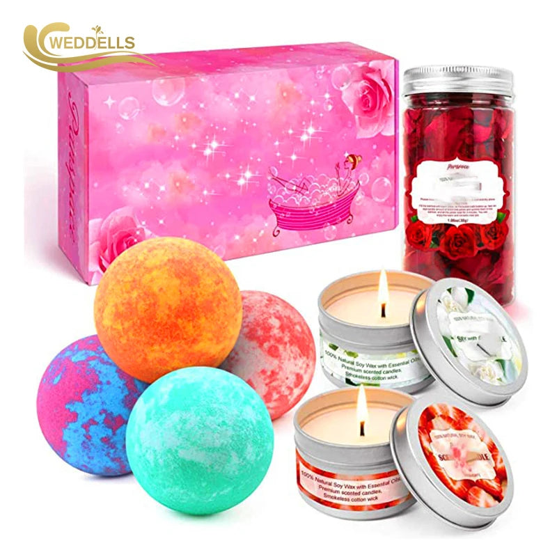 Cute Bath Bombs Chocolate Paper Box With Divider Bath Bombs Organic Bath Bomb Gift Set for Women