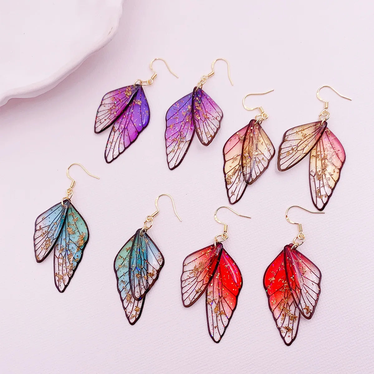 Hot Selling Butterfly Cicada Wing Earring Fashion Butterfly Wing Drop Earrings for Women