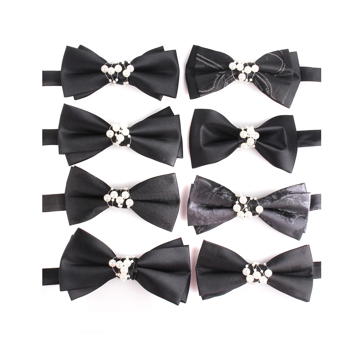 Hot Selling Black Bow Ties for Men Silk Wedding Bowties Men Large Pre Tie Bows  Accessories