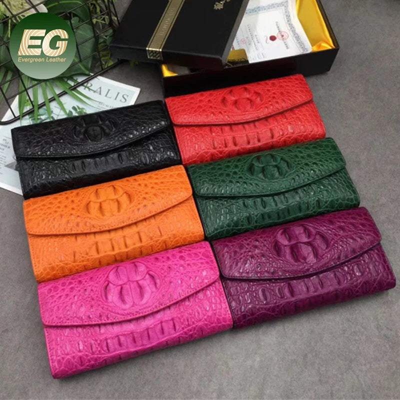 RC64 Luxury Alligator Real Wallet Quality Exotic Custom Clip Sublimation Card Holder Travel Genuine Leather Wallets for Women