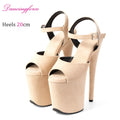 20cm 8Inch Thin Heels Ankle Strap Platform Sandals Elegant Exotic Dancer Cross Dressing Party Shoes Women
