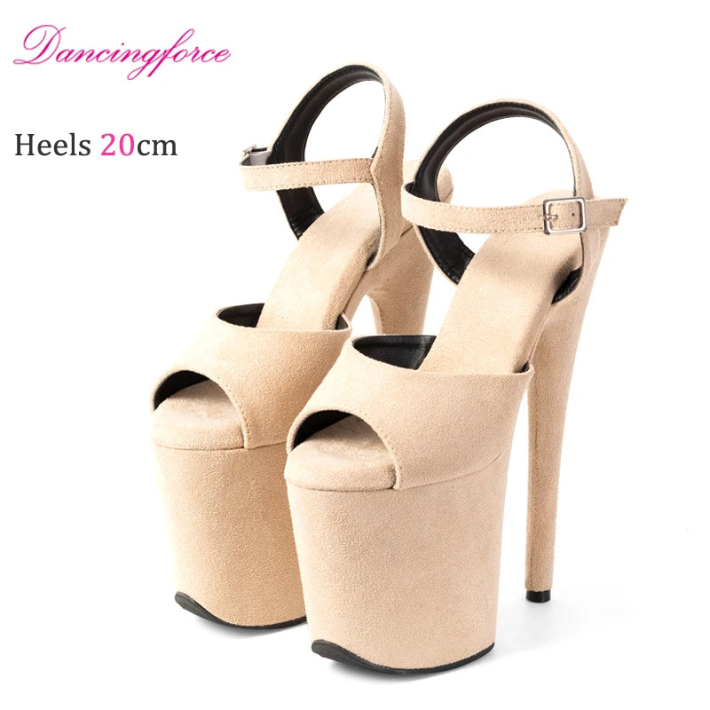 20cm 8Inch Thin Heels Ankle Strap Platform Sandals Elegant Exotic Dancer Cross Dressing Party Shoes Women