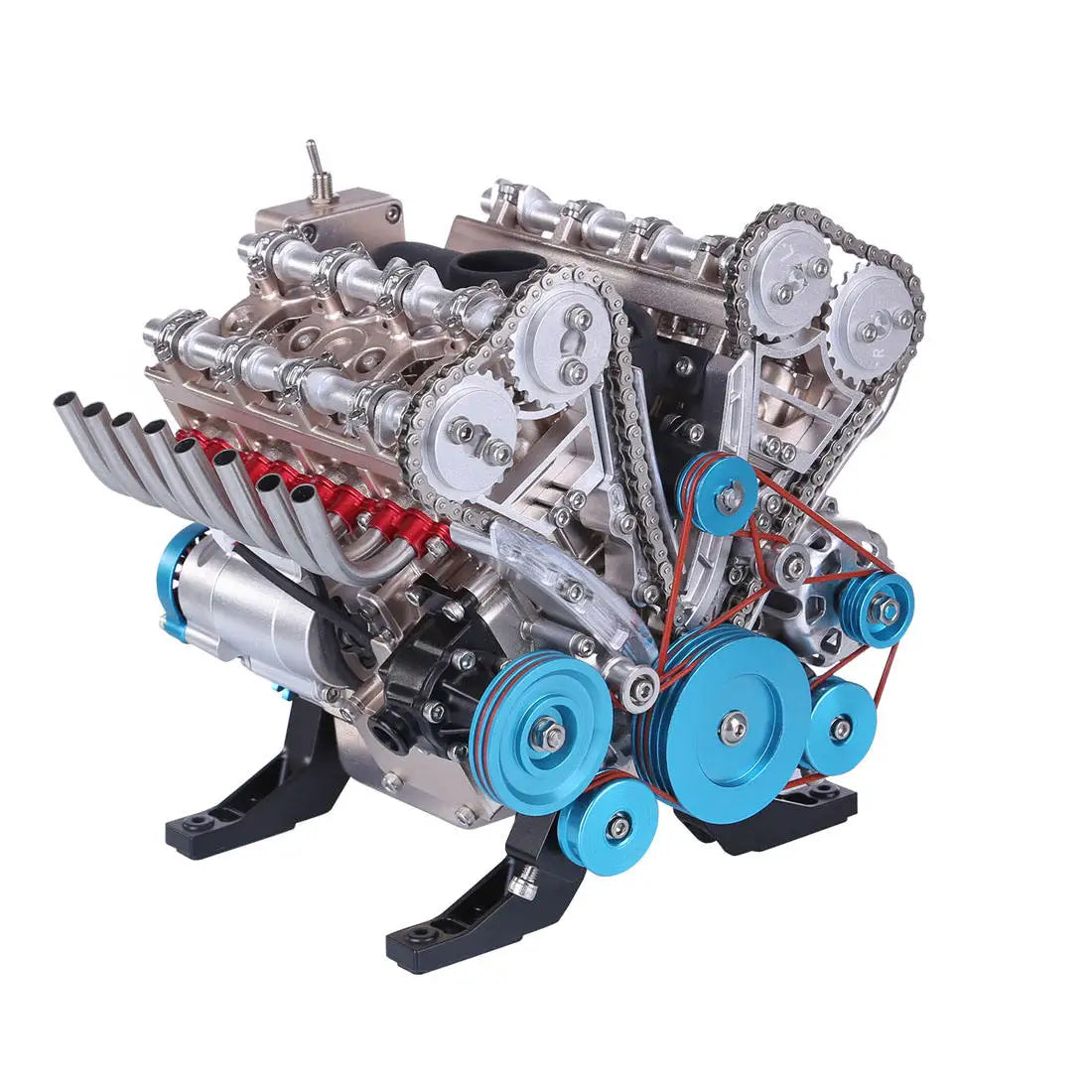 Engine Assembly DIY Toy V8 Engine Model Metal Mechanical Engine Science Experiment Physics Model Kit Toy