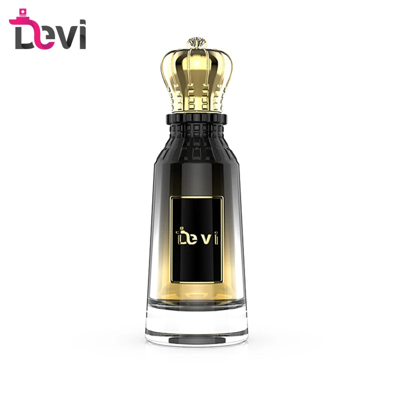 Devi New Design Glass Perfume Bottles 100ML Luxury Lady Mens Parfum Bottle Crown Cap Spray Atomizer Empty Container Packaging