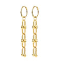 Women's 18K PVD Gold Irregular Long Rope Tassel Link Chain New Simple Fashion Drop Earrings