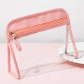 Hot Sell PVC clear Plastic With PU + PVC Frame Custom Make up Bag With Custom logo Make up Pouches Travel Bag for Swimming