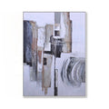 Oil Handpainted Art Home Decor Modern Large Abstract Thick Texture Silver Wall Art With Frame Canvas Painting for Living Room