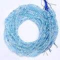 Wholesale A+ Natural 4mm Aquamarine Cube Faceted Beads Loose Stone Beads for Jewelry Making Necklace DIY Accessories
