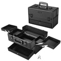 Professional Lockable Travel Organizer for Nail Tattoo Artists Stylists Fashionable Makeup Train Case Aluminum Storage Letter