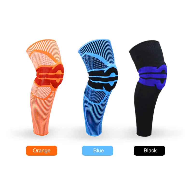 KS-2096#Wholesale Long Knee Sleeve Support with Silicone Pad and Spring MegaBDM