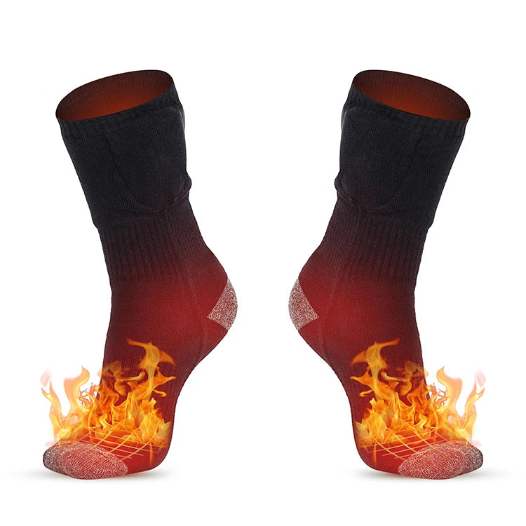 Fashion Men Custom Waterproof Ski Hiking Motocross Running Casual Winter Sports Men's Non Slip Cotton Heated Socks