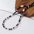 Go2boho Bohemian Design Black Crystal Beads Fashion Jewelry Summer Freshwater Pearls Necklaces for Women Delicate Beach Gifts