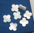 Beautiful 8mm 10mm 12mm Natural White Shell Clover Four Leaf Disc 2mm Thickness Mother of Pearl White Shell Disc for Jewelry DIY