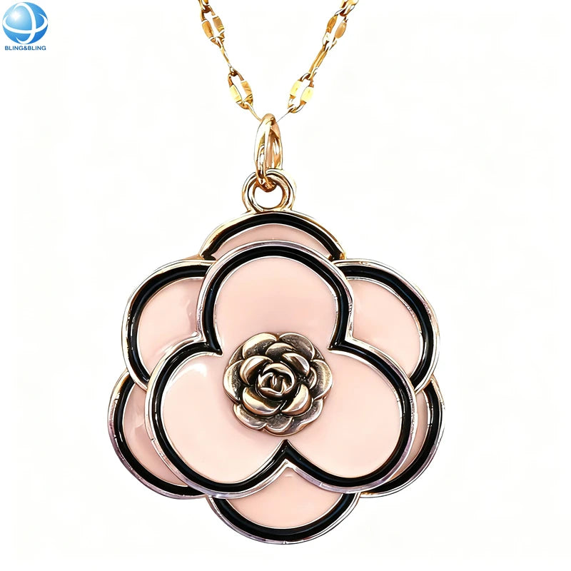 Luxury Jewelry CC Camellia Famous Brand Logo Stamped CC GG V Designer Pendant Charms for Necklace Bracelet Key Chain Making DIY