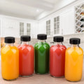 Wholesale Clear Glass Water Bottles 120ml Wide Mouth with Lids for Juice Smoothies Beverage Storage