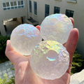 Aura Quartz Sphere Rainbow Crystal 5cm Angel Aura Clear Quartz Moon  for Sale