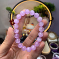 AAA Precious Natural Gem Stone Round Bead Purple Lavender Kunzite Bracelet for Women Girls