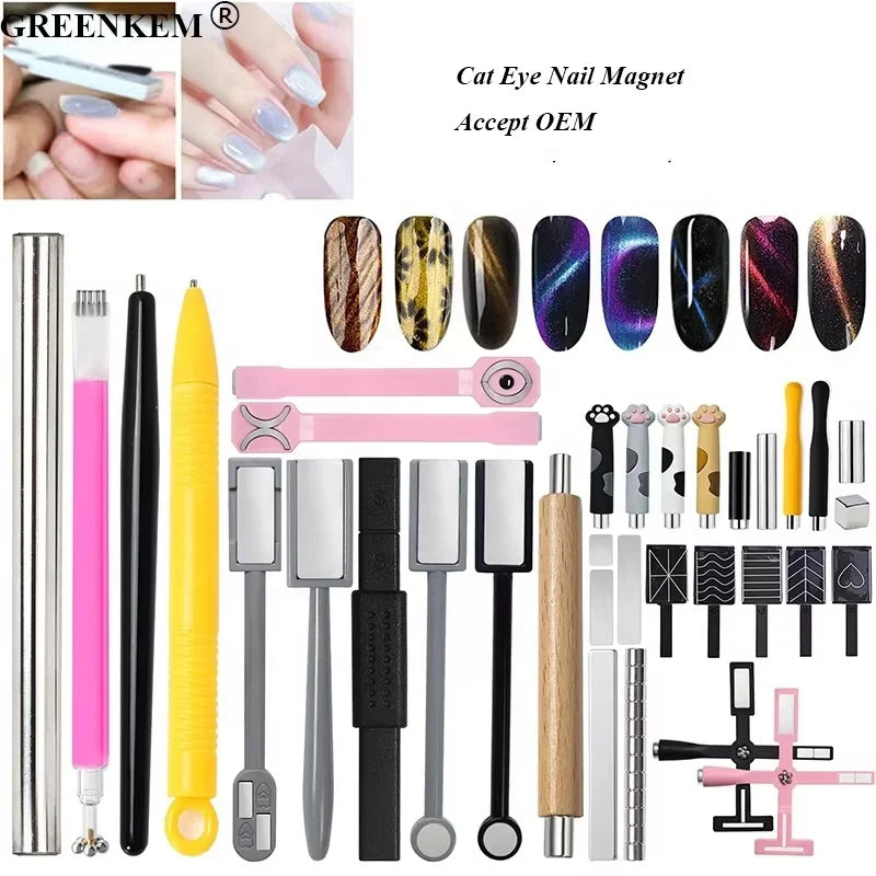 Multifunction Cat Eye Gel Strong Effect Magnet for Nail Art 16 Styles Double Head 3D Effect Magnetic Nail Art Tool