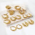 New Trendy Stainless Steel Jewelry Party Girls Geometric 18K Gold Plated U Shaped Chunky Earrings for Women