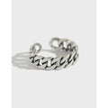 New Unique Design S925 Sterling Silver Chain Pattern Resizable Vintage Ring for Women Jewelry AR973