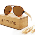 Oversized Front Frame Timeless Wood Sunglasses: All-Face-Fit & Polarized for Outdoor Gatherings & Photos