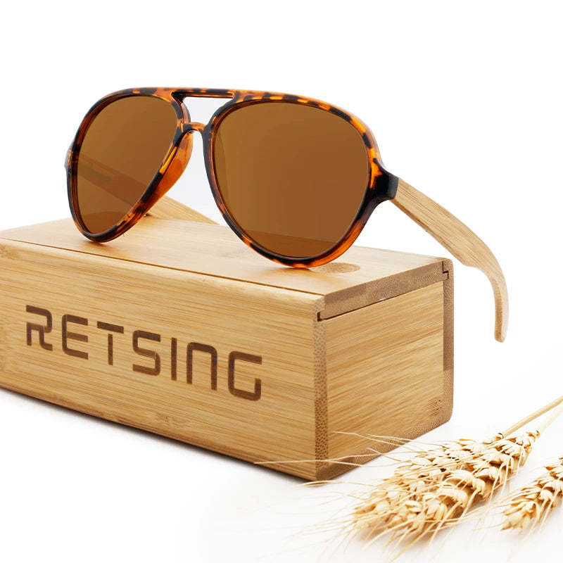 Oversized Front Frame Timeless Wood Sunglasses: All-Face-Fit & Polarized for Outdoor Gatherings & Photos