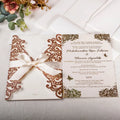 Ychon Wedding Invitation Cards with RSVP & Bow Envelopes Laser Cut Special Paper 187x125mm Opp Bag Packaging