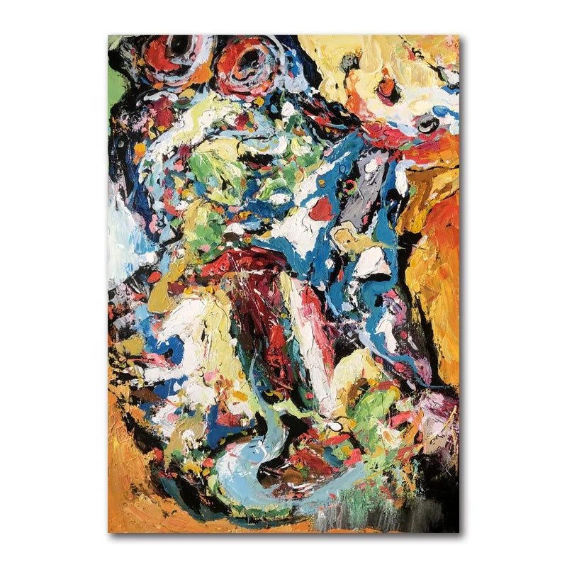Hand Painted Home Decor Abstract Framed Famous Large Colorful Canvas Handmade Oil Painting Art Work Living Room