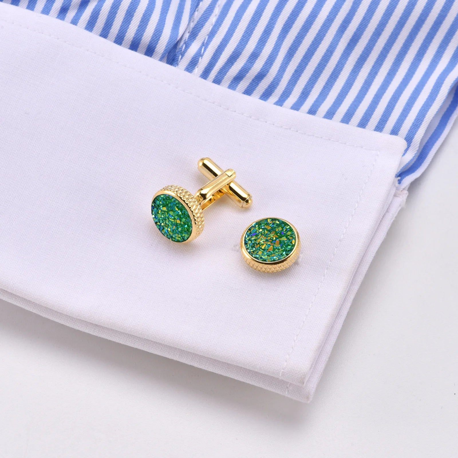 Wholesale Sublimation Cuff Links Men Cufflinks Custom Luxury Personalized Diamond Cufflink for Gift