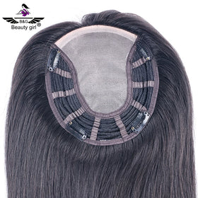 Factory Price Best Quality Salon 6X6 Size Natural Black Real Scalp Clip in Mono Human Hair Topper Natural Hair