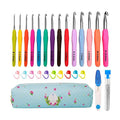 14 Sizes Crochet Hooks Set2mm(B)-10mm(N) Ergonomic Crochet Hooks with Case for Arthritic HandsExtra Long Crochet Needles