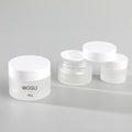Free Sample Matte Frosted clear Glass Container White Lid 5g 10g 20g 30g 50g Small Skin Care Cosmetic Bottles Cream Jars