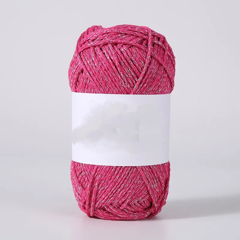 Discount 33% Metallic 30% Cotton Yarn Blend Crochet 37% Polyester Fancy Knitting Yarn Prices