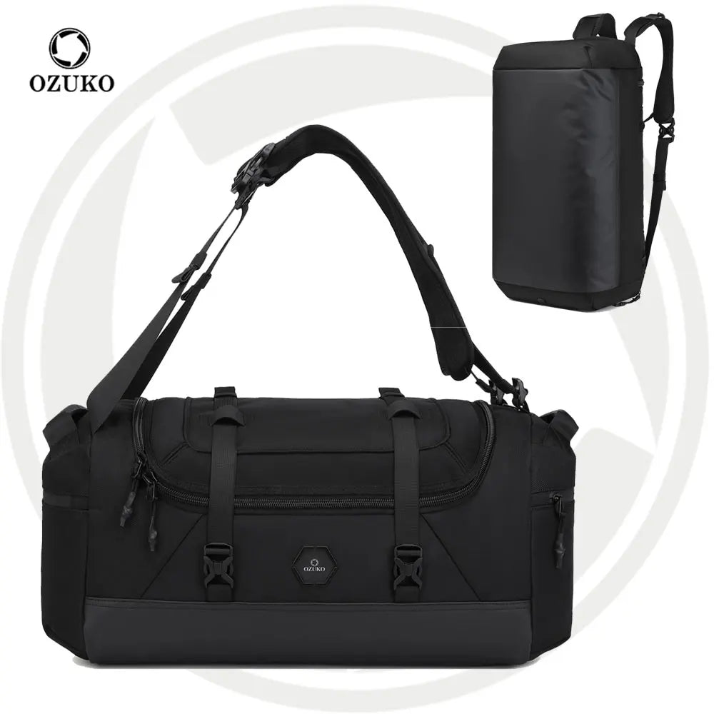 OZUKO 9747 Heavy-Duty 75L Weekender Duffel Bag for Men Water-Resistant Packable Gym Travel Utility Zipper Laptop Backpack