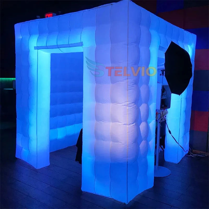 Hot Sale Inflatable Photo Booth With Led Light Party Tent 8.2ftx8.2ft Inflatable 360 Enclosed Photo Booth for Wedding Events